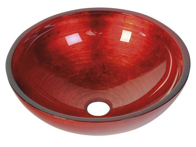 MURANO ROSSO IMPERO sklenené umývadlo okrúhle 40x14 cm, červená