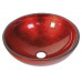 MURANO ROSSO IMPERO sklenené umývadlo okrúhle 40x14 cm, červená