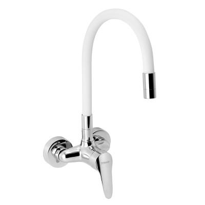 Drezová batéria s elastickým ramenom 100mm, biela-chróm