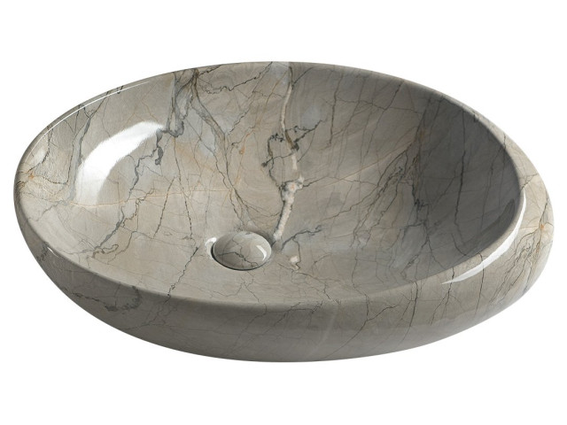 DALMA keramické umývadlo 68x44x16,5 cm, grigio