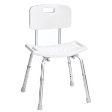Stolička s operadlom, nastaviteľná výška, biela