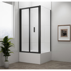Obdĺžnikový sprchový kút DEEP BLACK 1000x900mm L/P variant, číre sklo