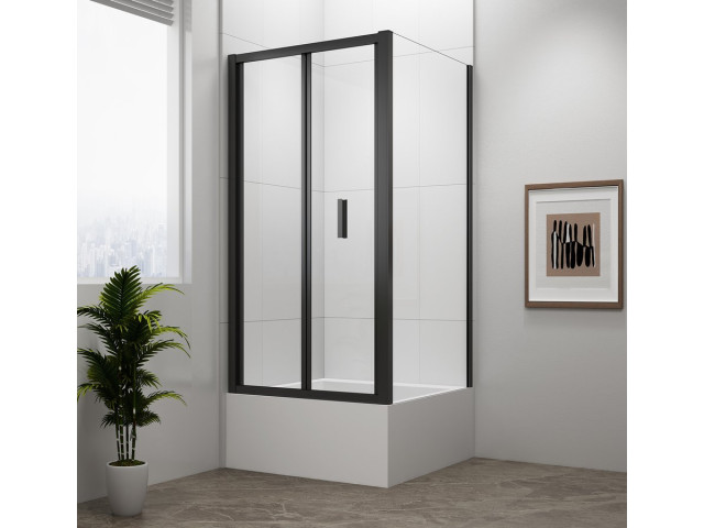 Obdĺžnikový sprchový kút DEEP BLACK 1000x900mm L/P variant, číre sklo