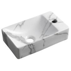 MARGITHA keramické umývadlo 38x22cm, otvor pre batériu vpravo, carrara