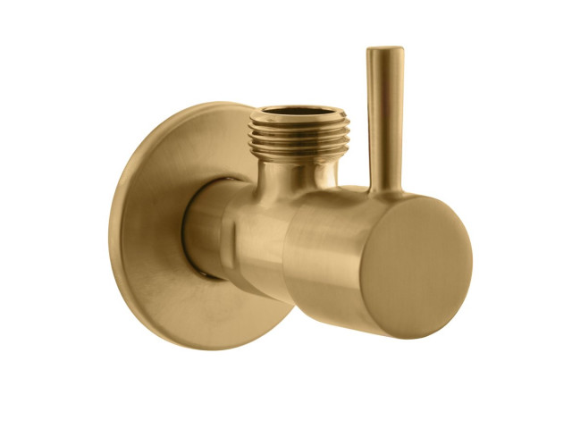 Rohový ventil s keramickou vrchnou časťou 1/2„x3/8“, matná zlatá farba