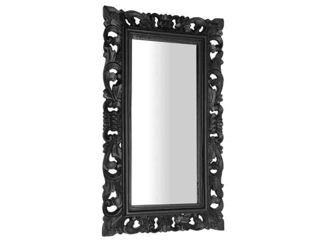 SAMBLUNG zrcadlo ve vyřezávaném rámu, 40x70cm, černá