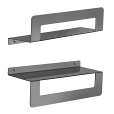 CLEO polička s držiakom na uteráky 300 mm, gun metal CLEO polička s držiakom na uteráky 300 mm, gun metal