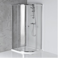 ARLETA štvrťkruhová sprchová zástena 900x900 mm, číre sklo