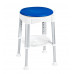 Stolička otočná, nastaviteľná výška, biela / modrá