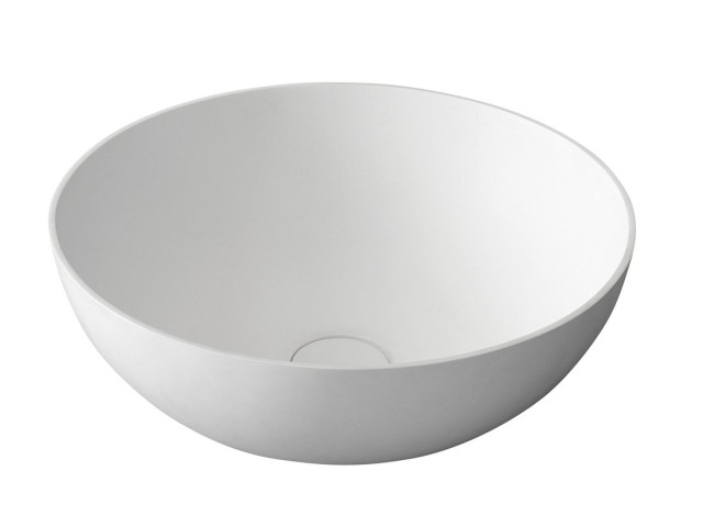 THIN okrúhle umývadlo na dosku, 39x14,5cm, biela mat
