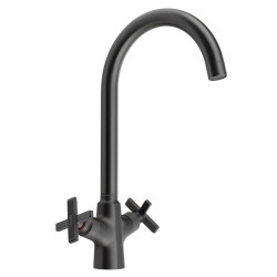 XELLA stojaca batéria k umývadlu, gun metal