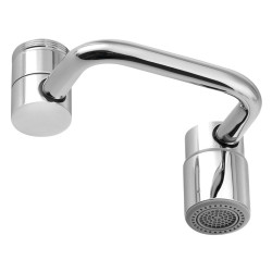 Otočný adaptér na kohútik, vonkajší závit M24x1, vnútorný závit M22x1, chróm