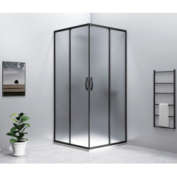 SIGMA SIMPLY BLACK štvorcový sprchovací kút 1000x1000 mm, rohový vstup, Brick sklo