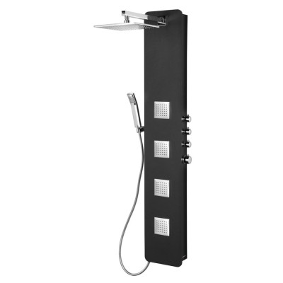 SPIRIT SQUARE termostatický sprchový panel nástenný, 250x1550mm, čierna