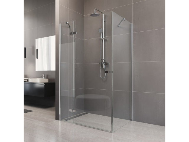 Sprchovací kút, Novea, obdĺžnik, 90x100 cm, chróm ALU, sklo Číre, dvere ľavé a pevný diel CK10216ZL