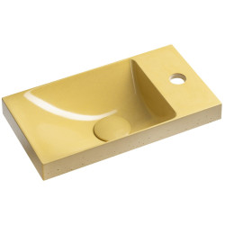 Betónové umývadlo AGOS 40 x 22 cm, ľavé/pravé, žlté pololesklé Betónové umývadlo AGOS 40 x 22 cm, ľavé/pravé, žlté pololesklé