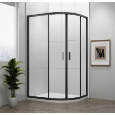 EASY BLACK štvrťkruhová sprchová zástena 1200x900 mm, L/R, číre sklo