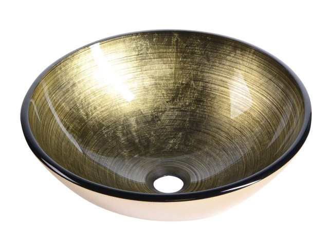 FIANNA sklenené umývadlo priemer 42 cm, bronz