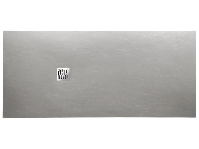 MITIA sprchová vanička z litého mramoru, obdélník 160x90x3 cm, šedá