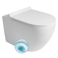 Závesná toaletná misa CARLO, Vortex Rimless, 36x53cm, biela