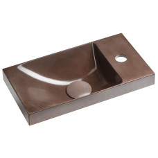 Betónové umývadlo AGOS 40 x 22 cm, ľavé/pravé, tmavohnedé pololesklé