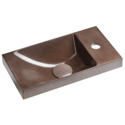 Betónové umývadlo AGOS 40 x 22 cm, ľavé/pravé, tmavohnedé pololesklé