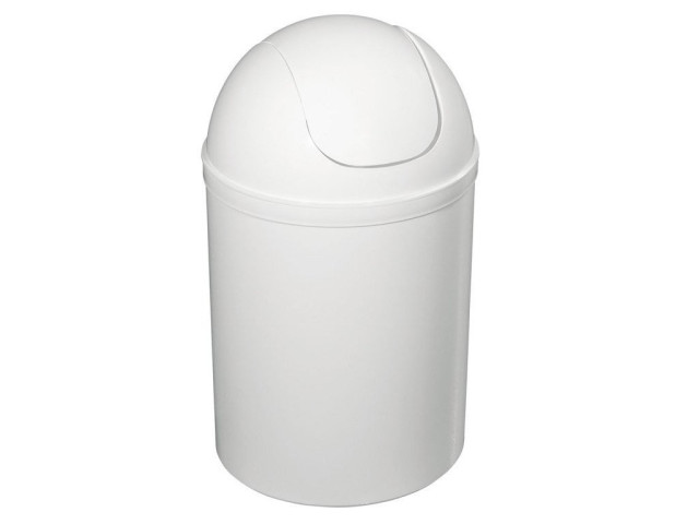 Odpadkový kôš výklopný, 5l, plast, biela