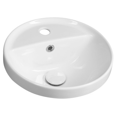 Keramické umývadlo YUVA, zapustené, Ø 38 cm, biele