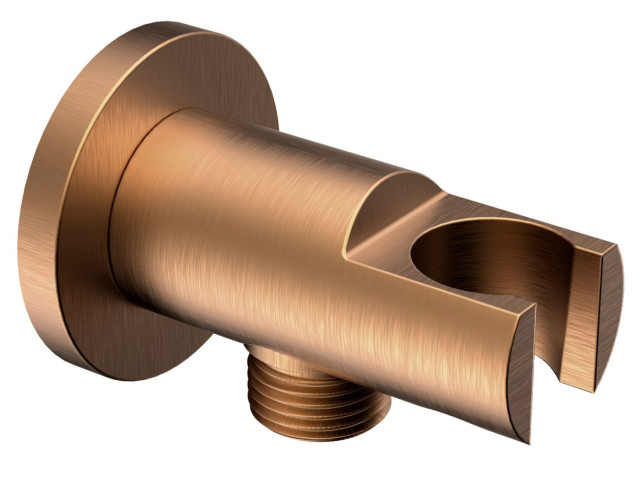 Držiak sprchy, okrúhly, pevný, s výtokom, matná meď Držiak sprchy, okrúhly, pevný, s výtokom, matná meď