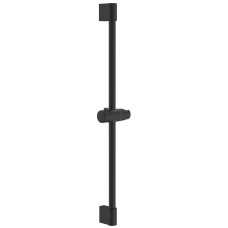 Sprchová tyč, posuvný držiak, guľatá, 708mm, ABS/čierna mat