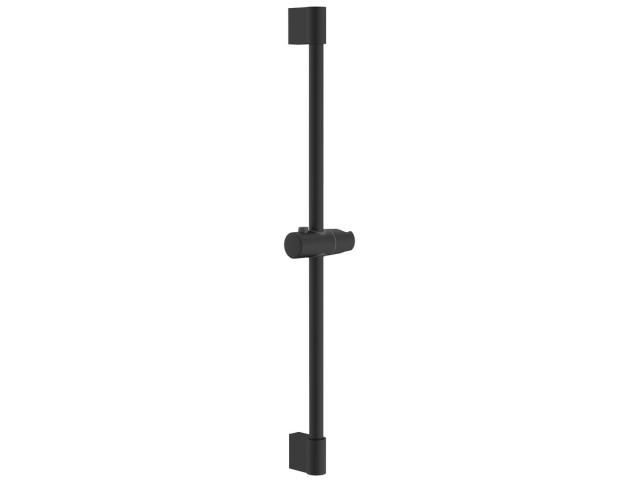 Sprchová tyč, posuvný držiak, guľatá, 708mm, ABS/čierna mat