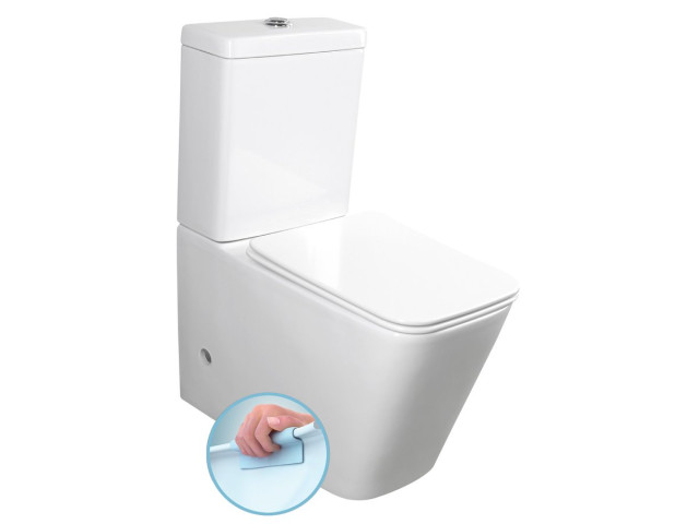 PORTO RIMLESS WC kombi, spodný/zadný odpad, biela