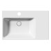 Keramická umývadlová doska NUBES 80x50cm, s policou na pravej strane, matná biela