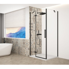 TRINITY BLACK štvorcový sprchový kút 900x900 mm, číre sklo, ľavý