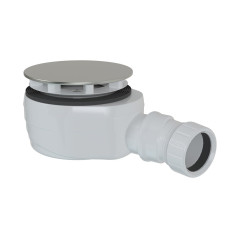 Kúpeľňový sifón, priemer 90 mm, DN40, nízky, uzáver z nehrdzavejúcej ocele