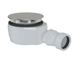 Kúpeľňový sifón, priemer 90 mm, DN40, nízky, uzáver z nehrdzavejúcej ocele