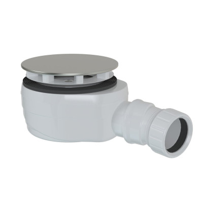 Kúpeľňový sifón, priemer 90 mm, DN40, nízky, uzáver z nehrdzavejúcej ocele
