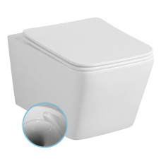 Závesná WC misa PORTO, Vortex Rimless, 36x52cm, biela