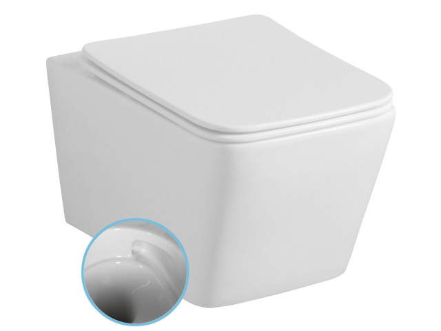 Závesná WC misa PORTO, Vortex Rimless, 36x52cm, biela Závesná WC misa PORTO, Vortex Rimless, 36x52cm, biela