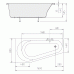PROJEKTA L asymetrická vaňa 160x80x44cm, biela