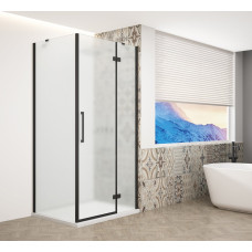TRINITY BLACK štvorcový sprchový kút 900x900 mm, matné sklo, pravý
