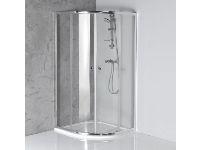 ARLETA štvrťkruhová sprchová zástena 800x800mm, číre sklo