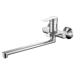 BARON nástenná umývadlová / vaňová batéria, rozteč 100mm, hubica 338 mm, chróm