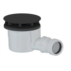 Kúpeľňový sifón, priemer 90 mm, DN40, čierny matný uzáver