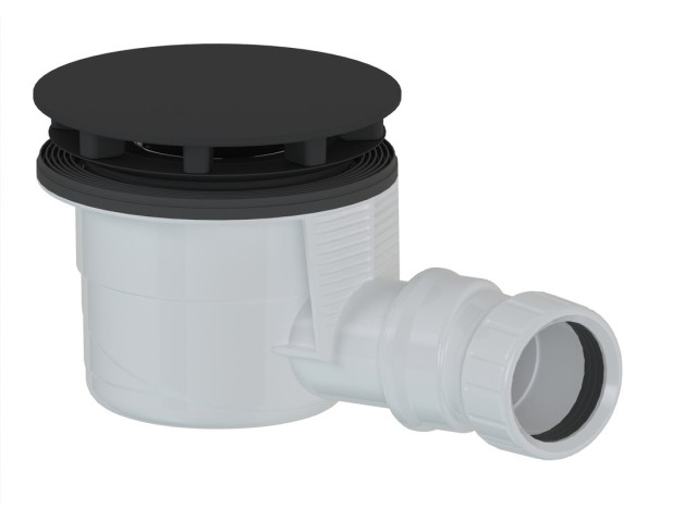 Kúpeľňový sifón, priemer 90 mm, DN40, čierny matný uzáver