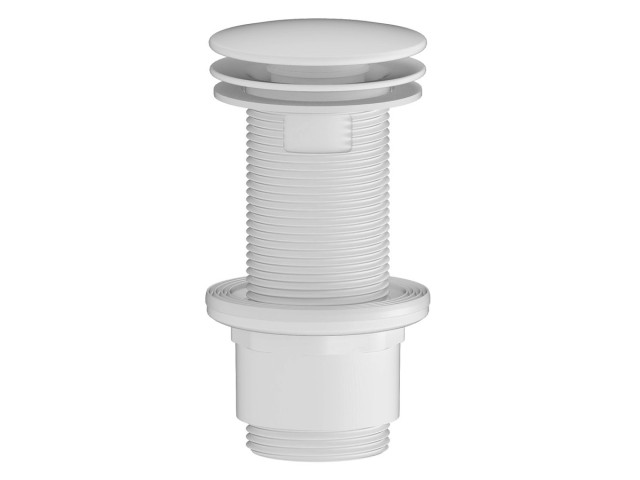 Umyvadlový vývod 5/4“, neuzatvárateľný, veľká zátka, 10-80 mm, ABS/biela