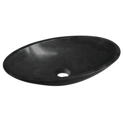 BLOK kamenné umývadlo na dosku, 60x35 cm, matná čierna Marquin