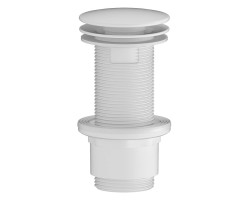 Umyvadlový vývod 5/4“, neuzatvárateľný, veľká zátka, 10-80 mm, ABS/biely matný