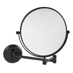 X-ROUND BLACK E kozmetické zrkadlo, Ø 200 mm, obojstranné, čierne matné