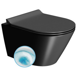 KUBE X závesná WC misa, GeniusFlush, 36x50cm, čierna dual-mat